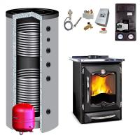 LaNordica Kaminofen wasserführend Termocucinotta DSA EVO Nero 16,9 kw + Pufferspeicher